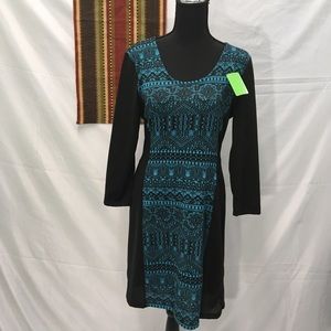 Bobbie Brooks black and blue bodycon dress